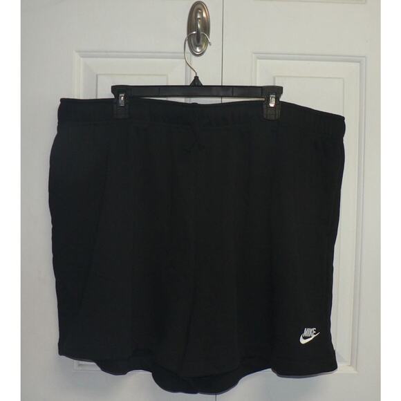 Nike Women's Plus Size Club Fleece Elastic Waist Shorts Black White Logo 2X $45 - Picture 4 of 6